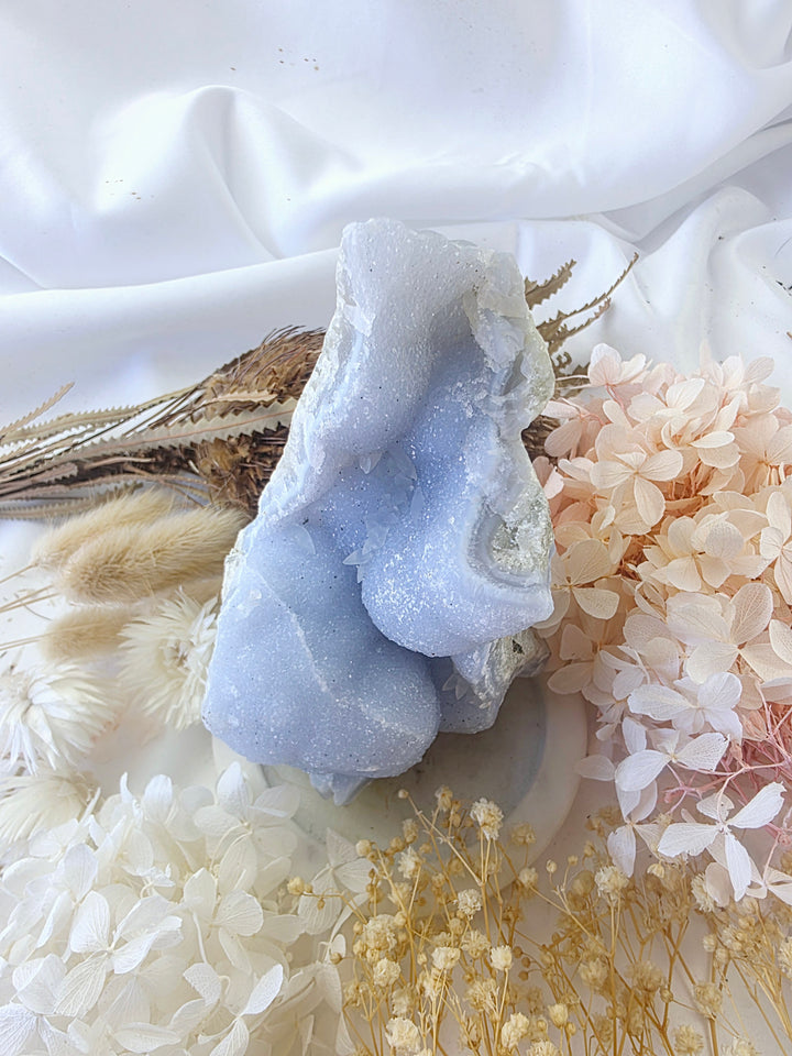 Blue Lace Agate Druzy Cluster