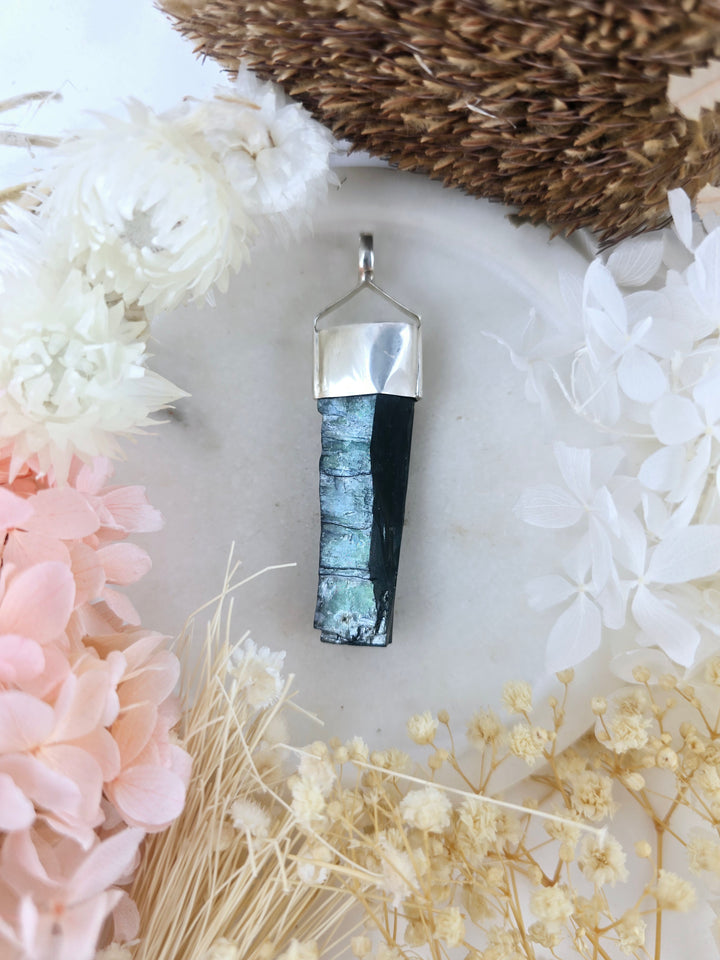 Vivianite Silver Pendant