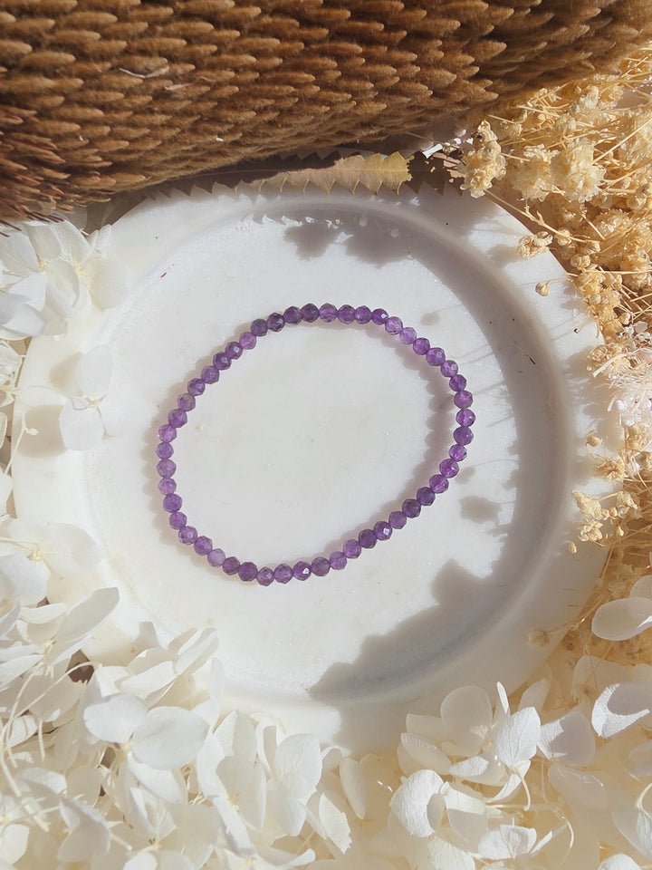 Amethyst Faceted Bracelet - 4mm