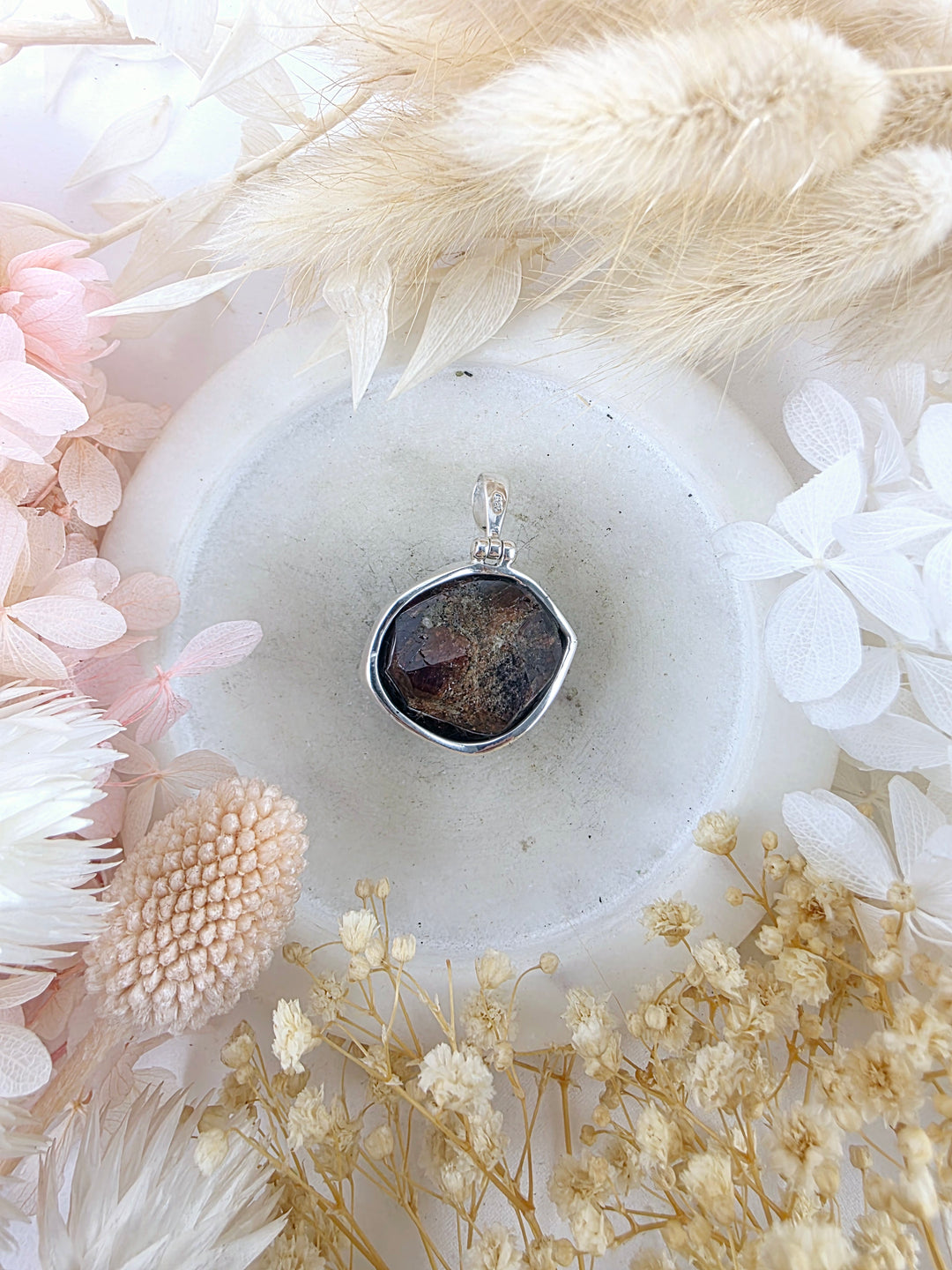 Garnet Silver Pendant