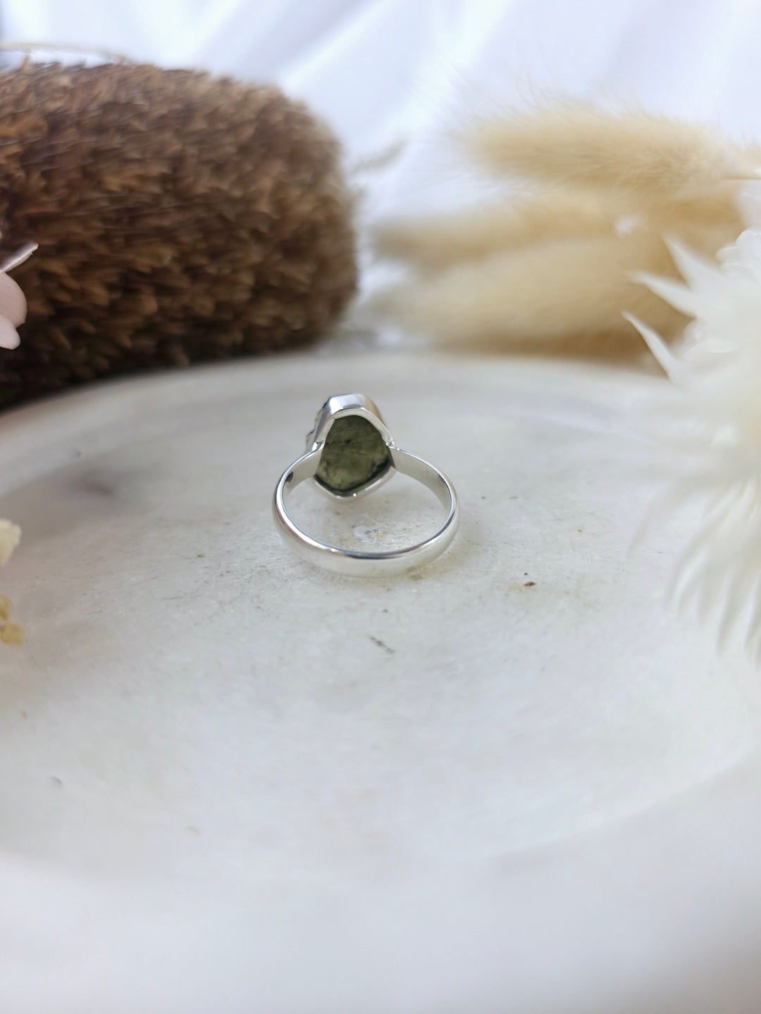 Moldavite Silver Ring