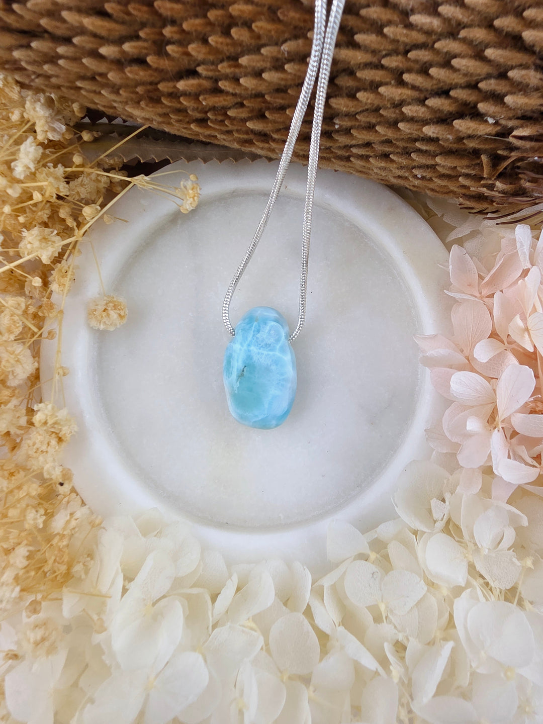 Larimar Tumbled Pendant - Calm Waters