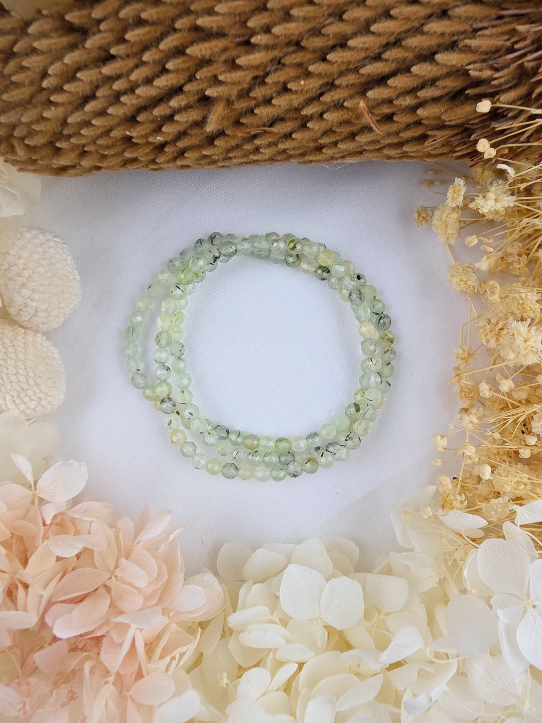 Prehnite Faceted Bracelet - 4mm