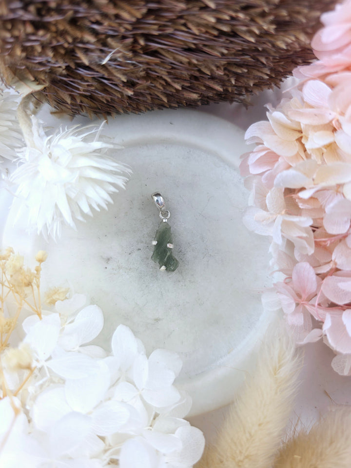 Moldavite Silver Pendant