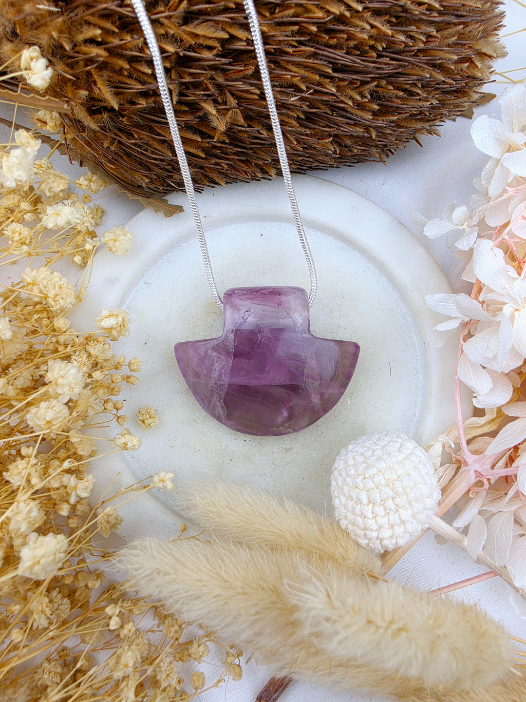 Rainbow Fluorite Temple Pendant