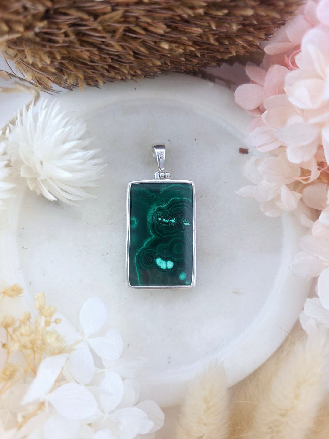 Malachite Silver Pendant