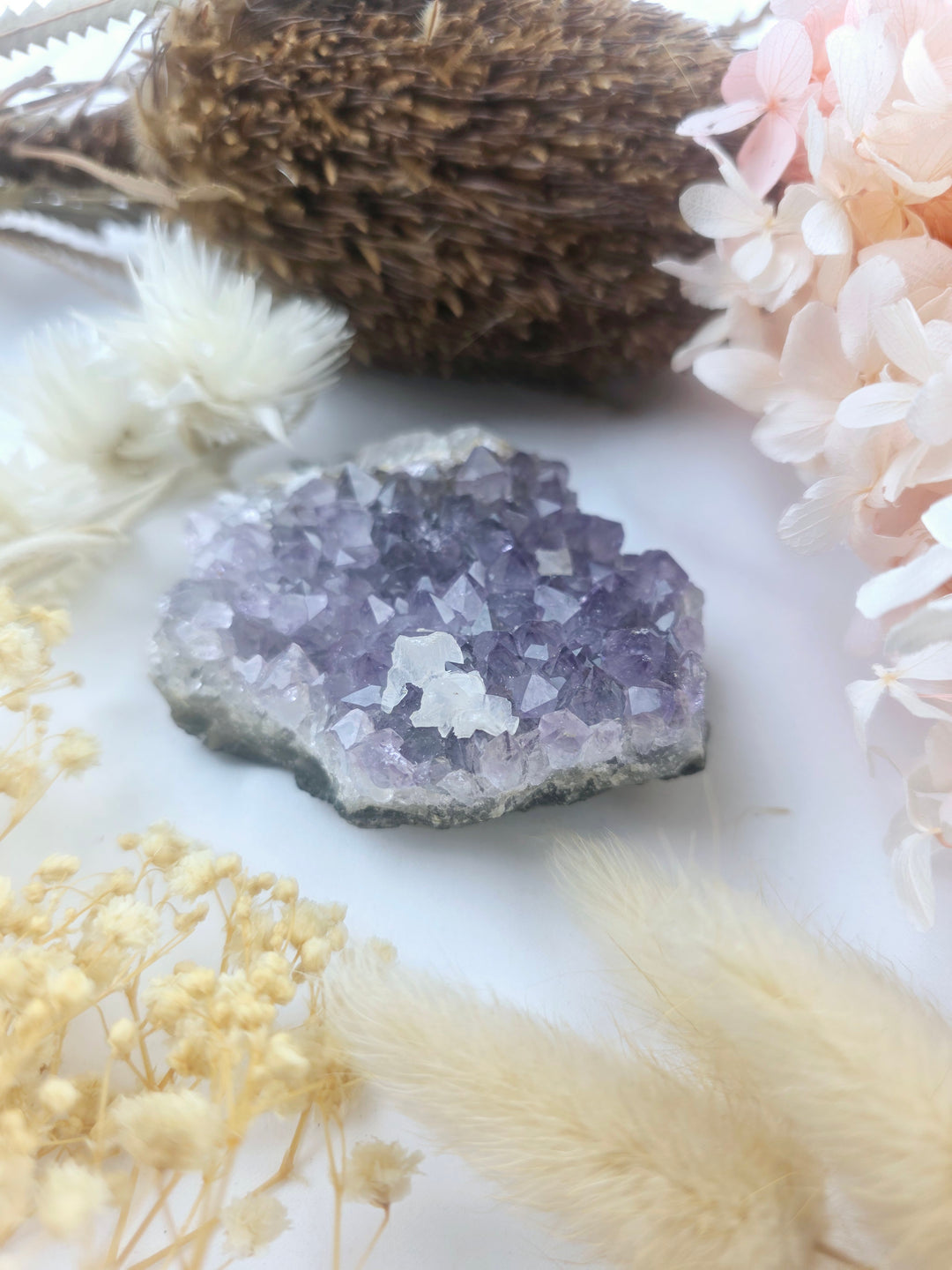 Amethyst with Calcite Cluster