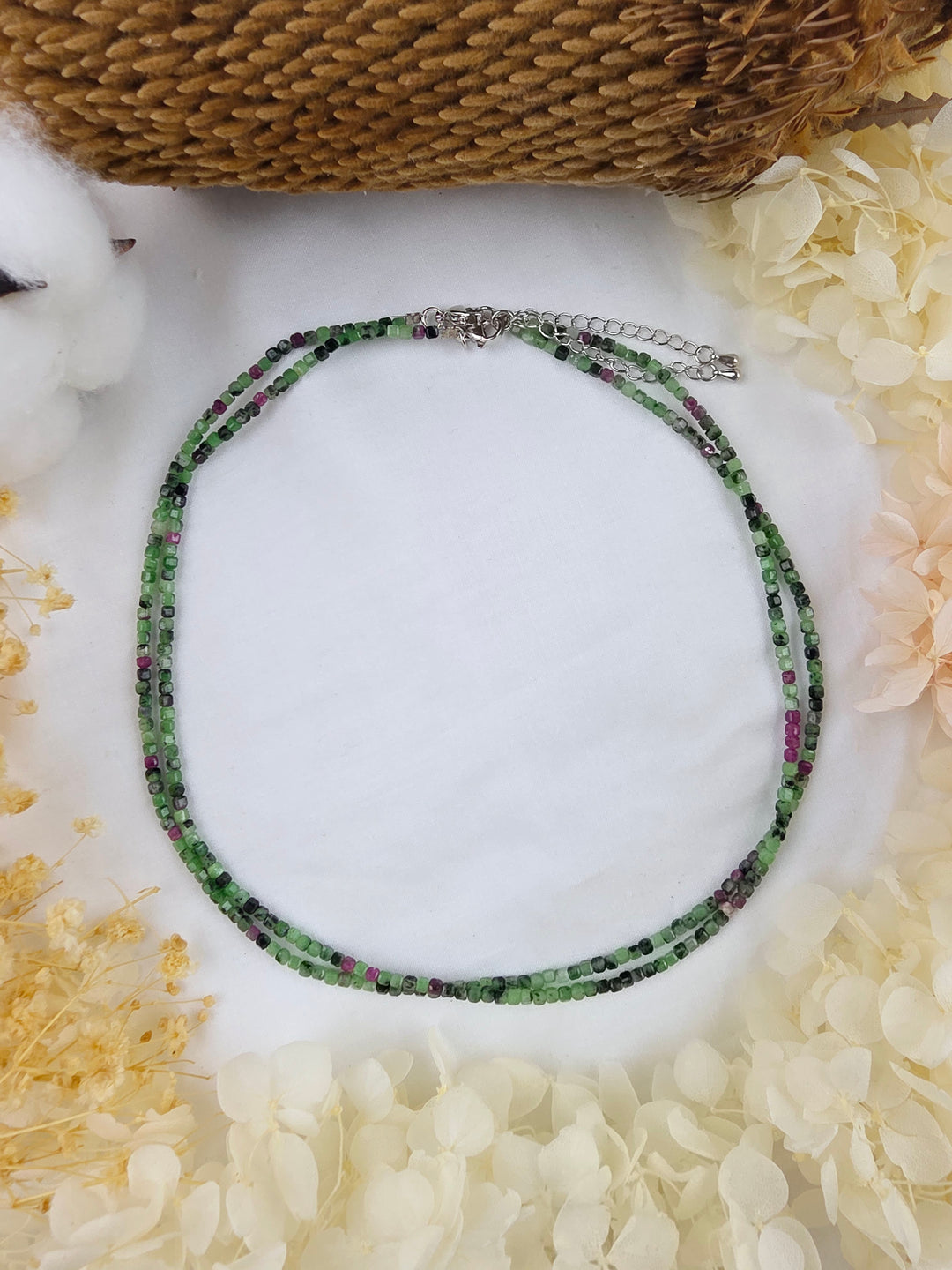 Ruby Zoisite Faceted Necklace - Passion and Growth