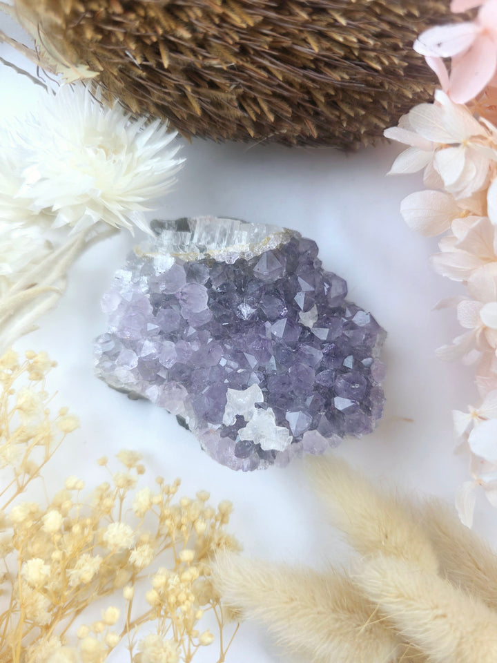 Amethyst with Calcite Cluster