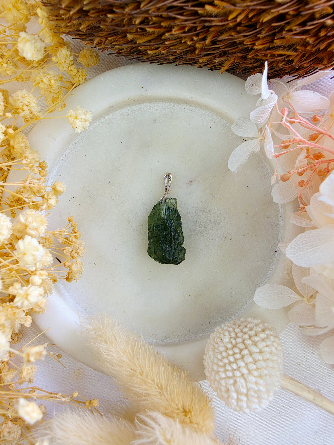 Moldavite Silver Pendant — Manifest & Transform