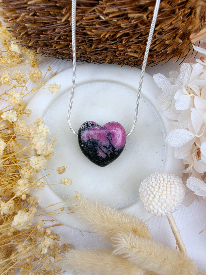 Rhodonite Heart Pendant - Free To Heal