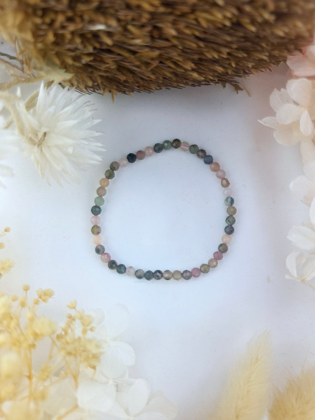 Watermelon Tourmaline Faceted Bracelet - 4mm #2