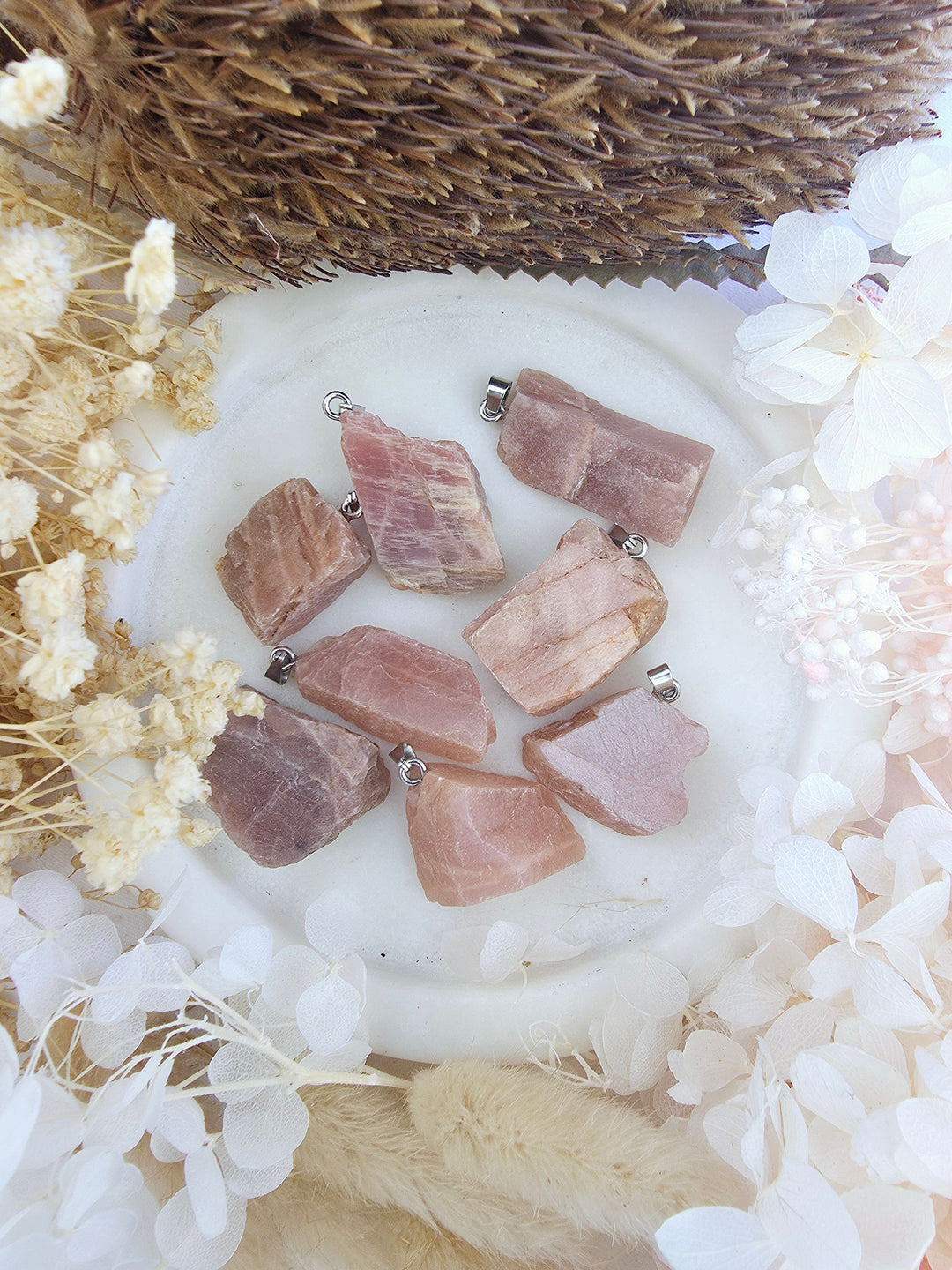 Peach moonstone natural pendant