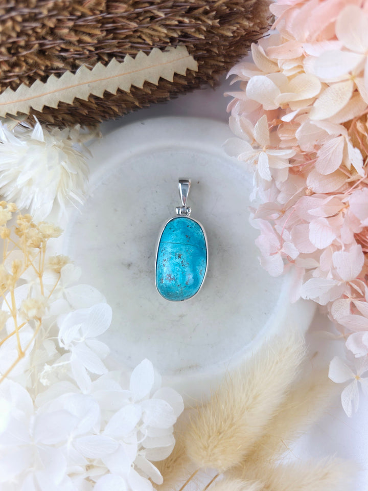 Chrysocolla Silver Pendant