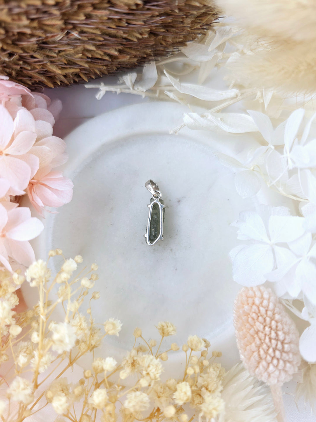 Moldavite Silver Pendant