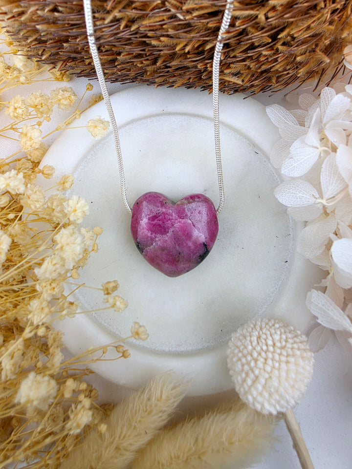 Rhodonite Heart Pendant - Free To Heal