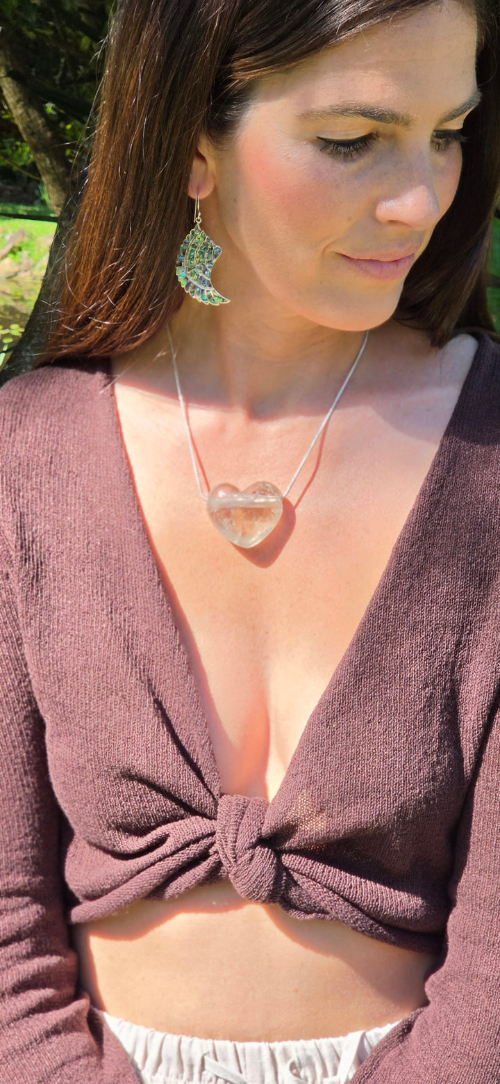 Smoky Quartz Heart Pendant — Grounded & Clear