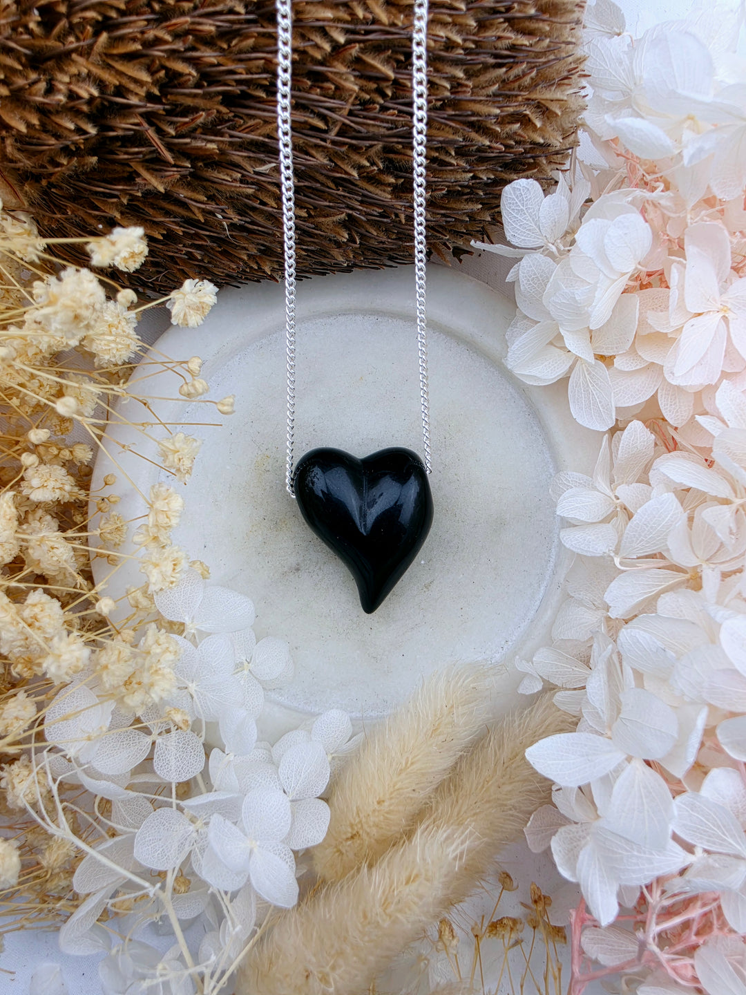 Black Obsidian Heart Pendant