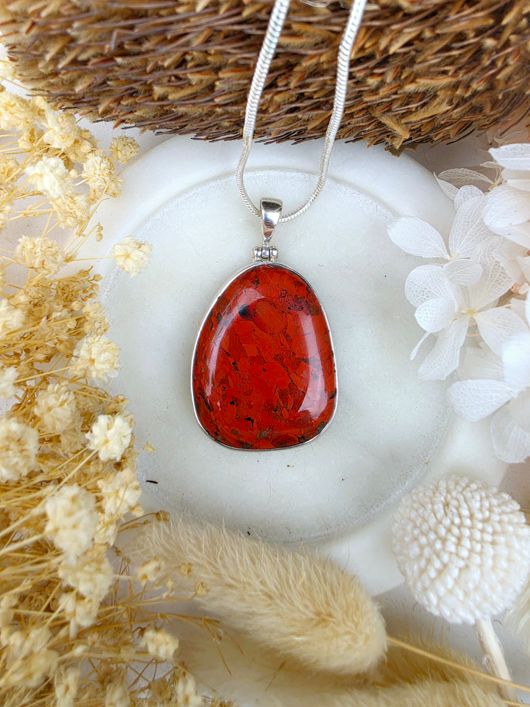 Red Jasper Silver Pendant — Your Quiet Shield