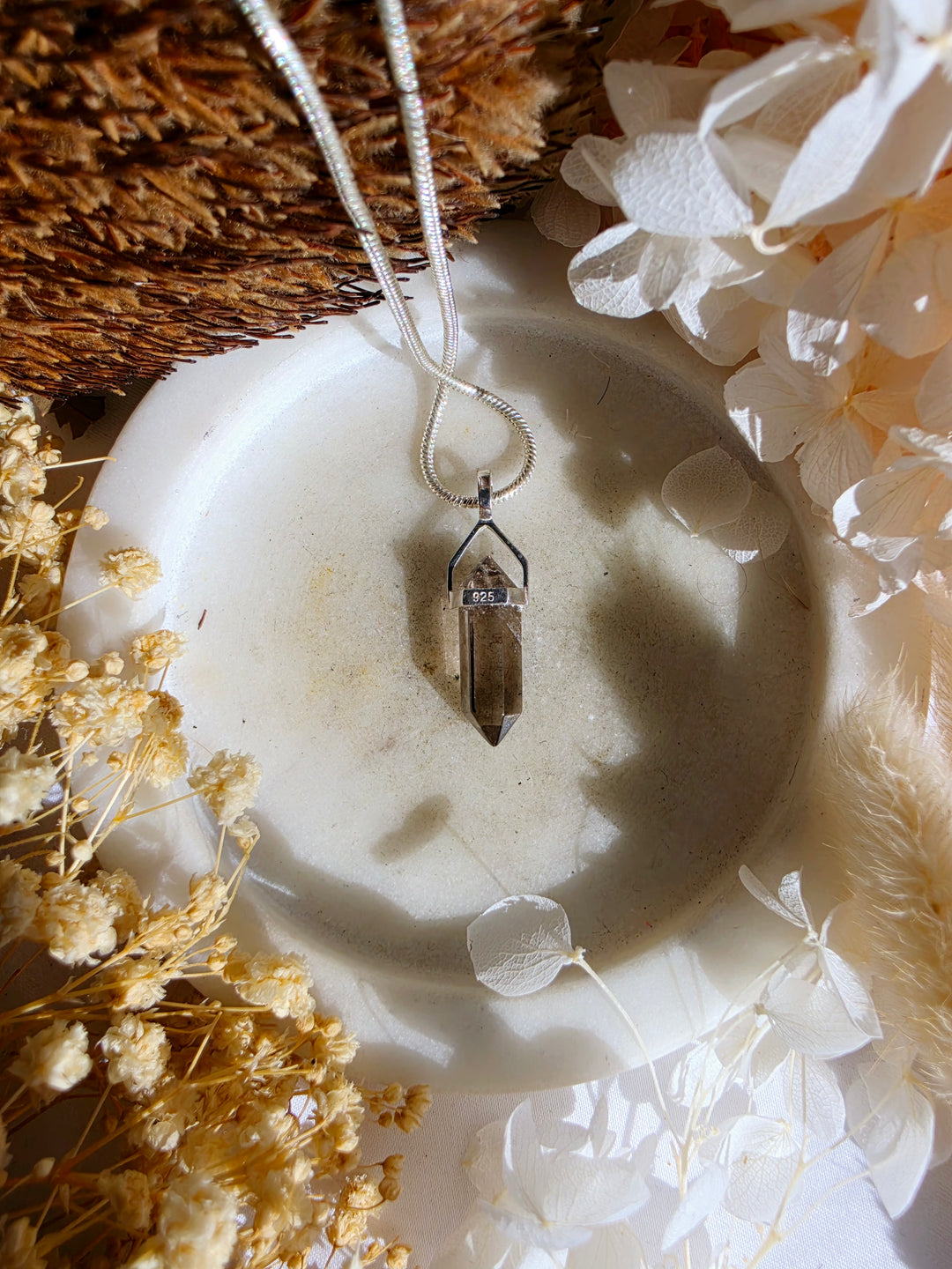 Smoky Quartz Alignment Silver Pendant
