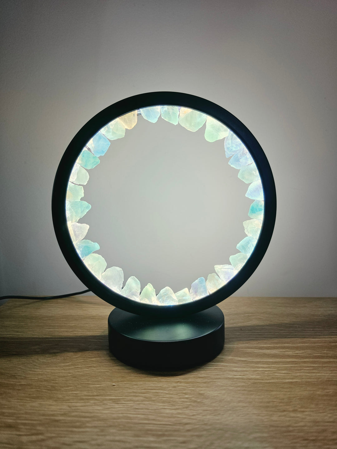Blue Green Fluorite Halo Lamp