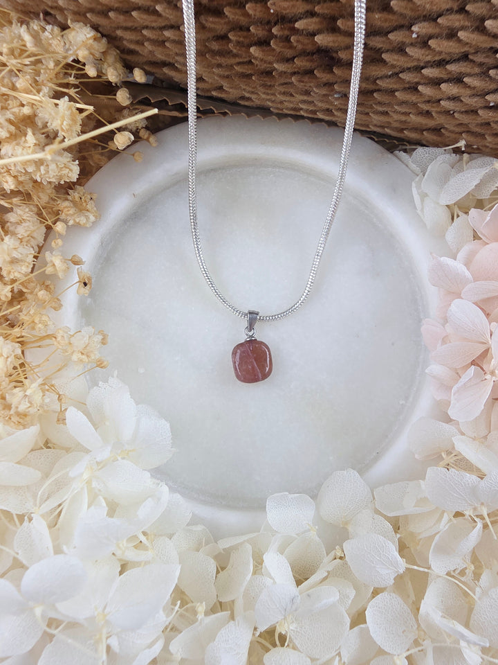 Pink & Orange Tourmaline Silver Pendant — Flow & Flourish