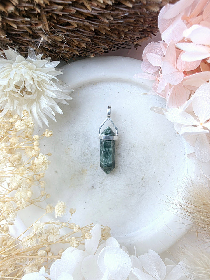 Seraphinite Silver Pendant