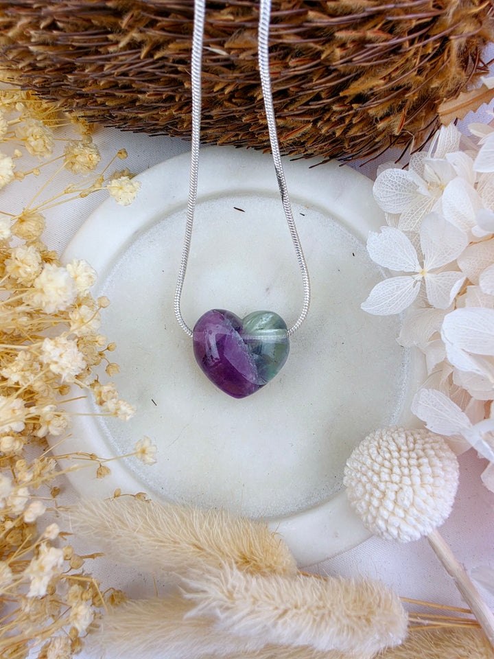 Rainbow Fluorite Heart Pendant — Dream Without Limits