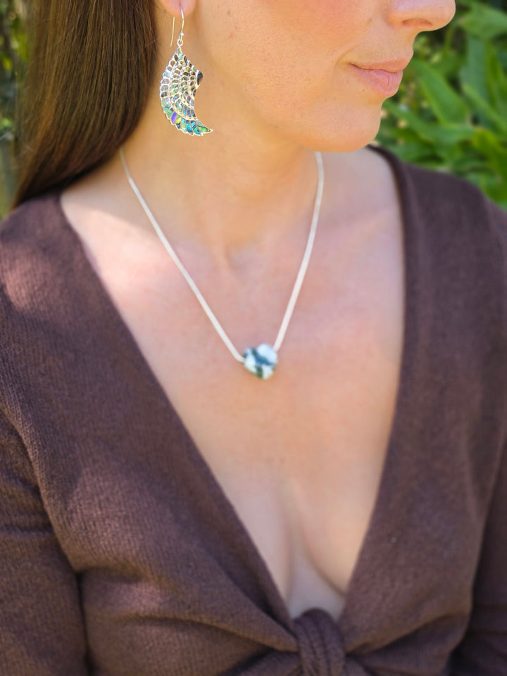 Moss Agate Heart Pendant - New Growth