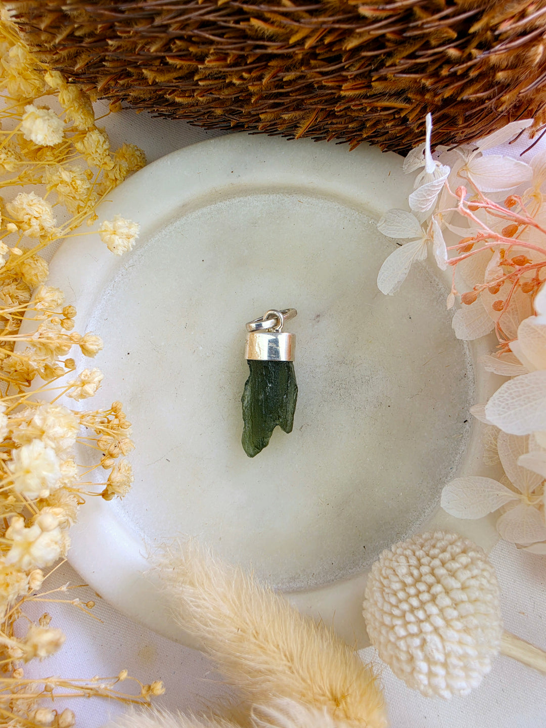 Moldavite Silver Pendant — Manifest & Transform