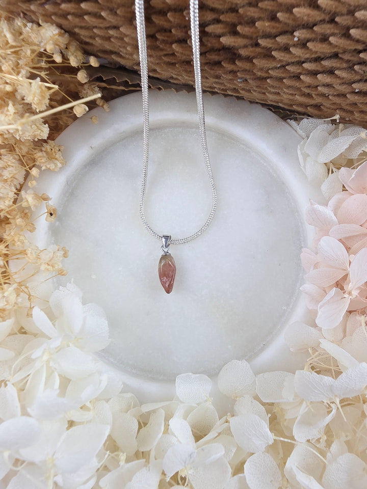 Pink & Green Tourmaline Silver Pendant — Flow & Flourish