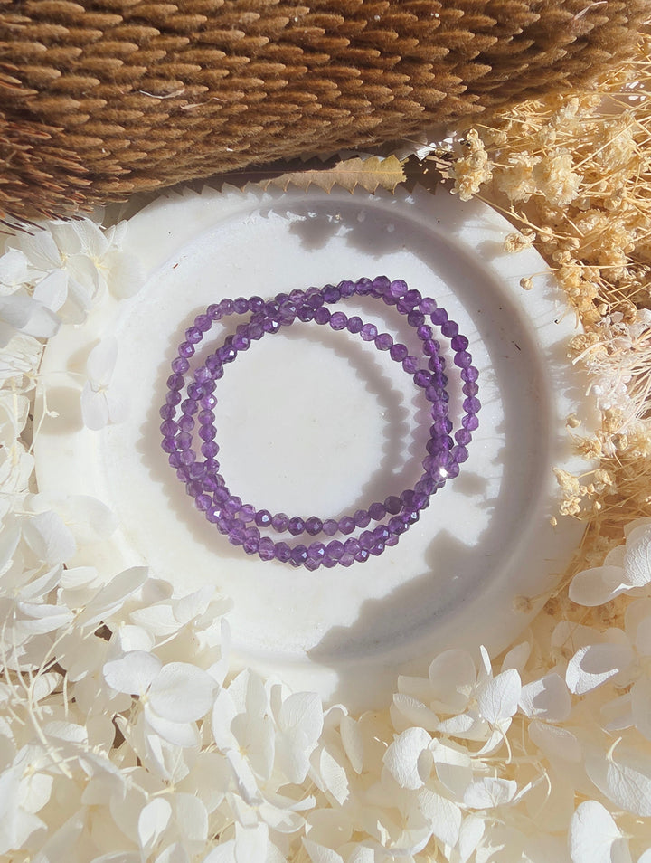 Amethyst Faceted Bracelet - 4mm