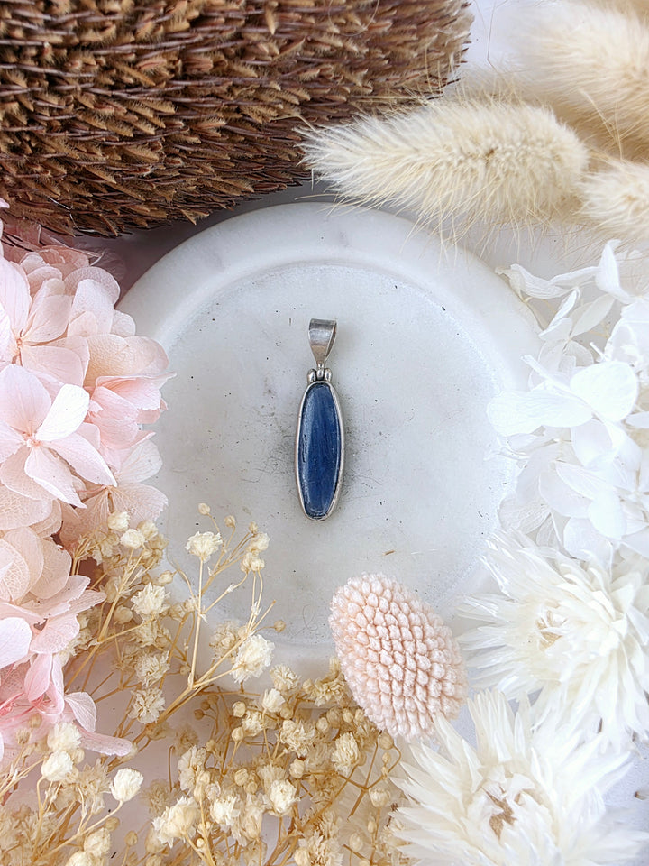 Blue Kyanite Silver Pendant