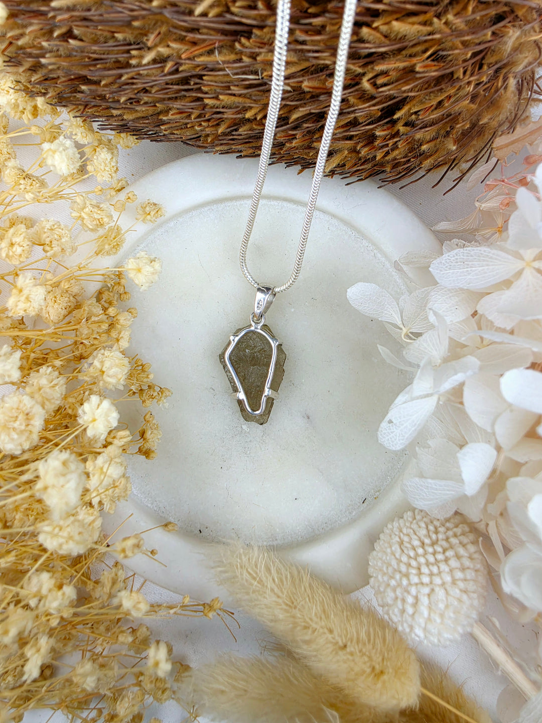 Barite Silver Pendant - Soothe & Heal