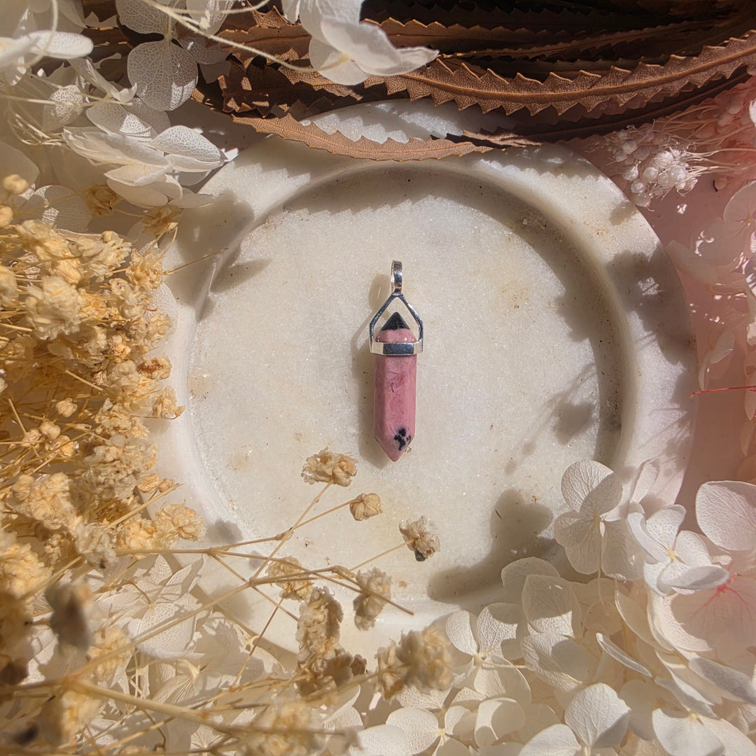 Rhodonite Alignment Silver Pendant