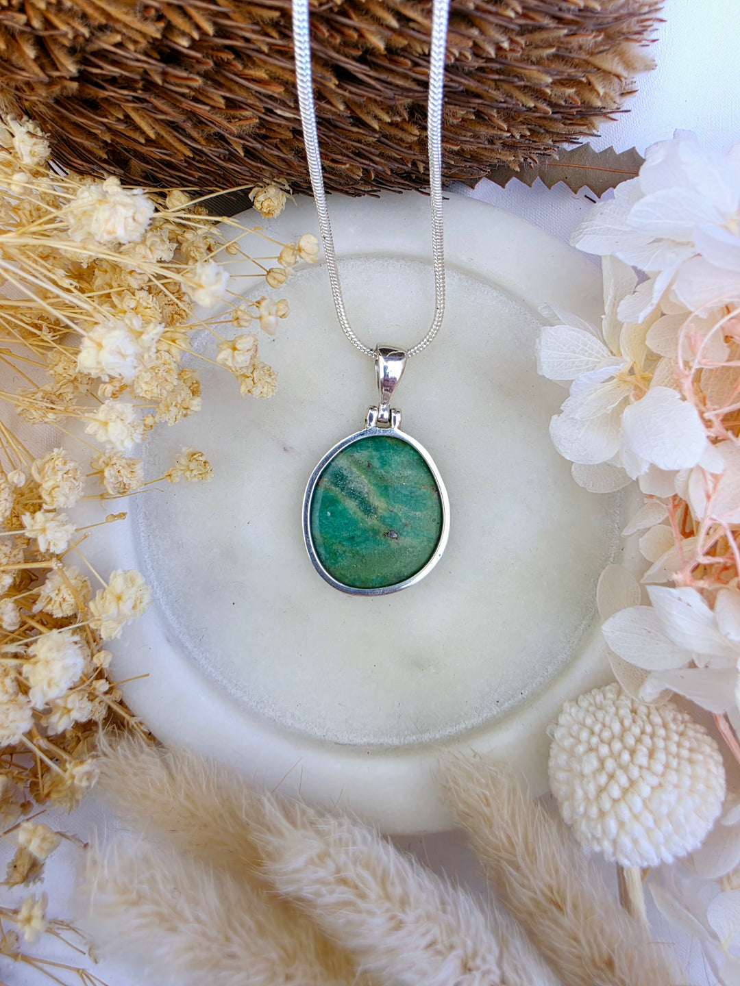 Ruby Fuchsite Silver Pendant