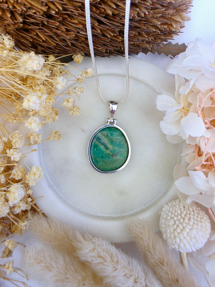 Ruby Fuchsite Silver Pendant