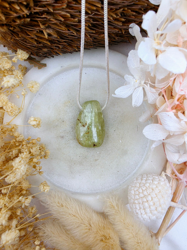 Green Kunzite (Hiddenite) Pendant