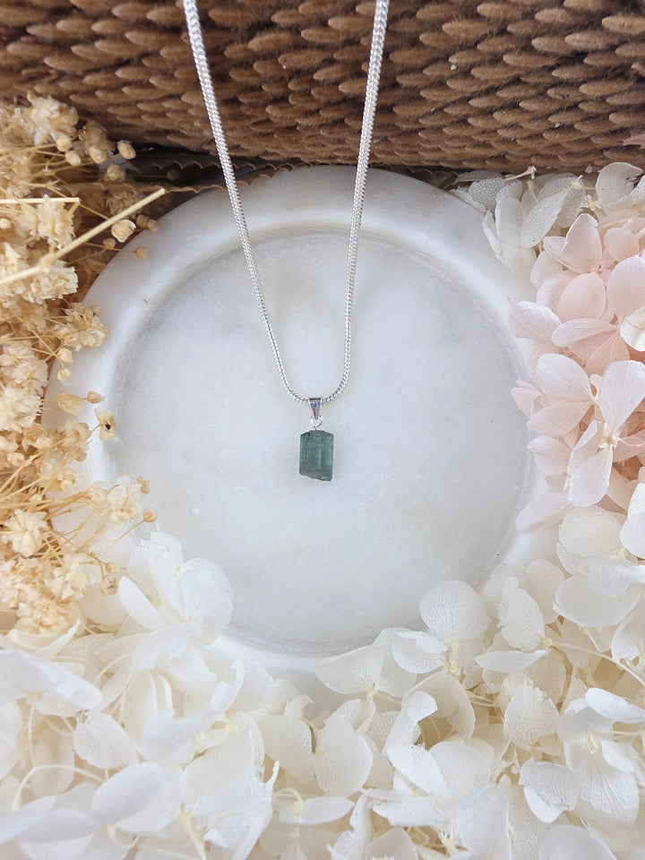 Green & Blue Tourmaline Silver Pendant — Flow & Flourish