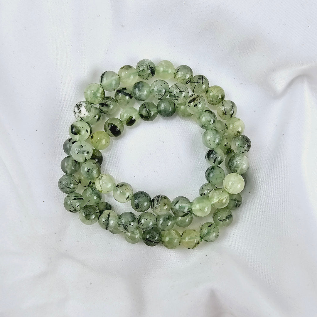 Prehnite in Epidote Bracelet - 8mm