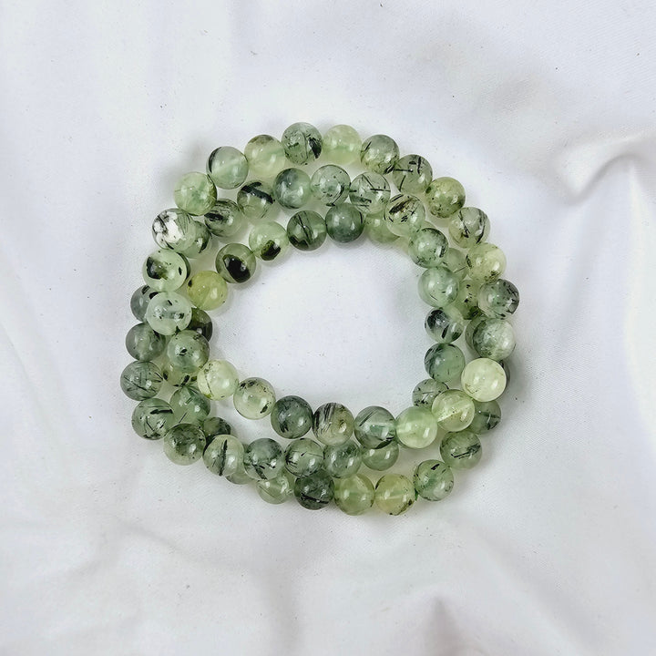 Prehnite in Epidote Bracelet - 8mm