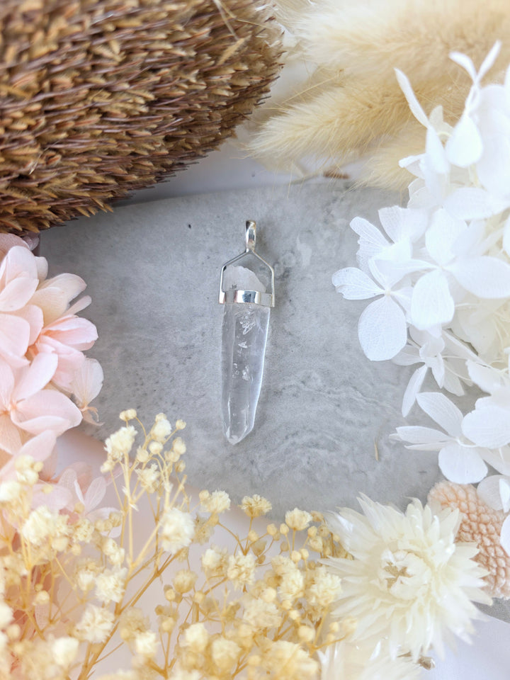 Lemurian Quartz Silver Pendant