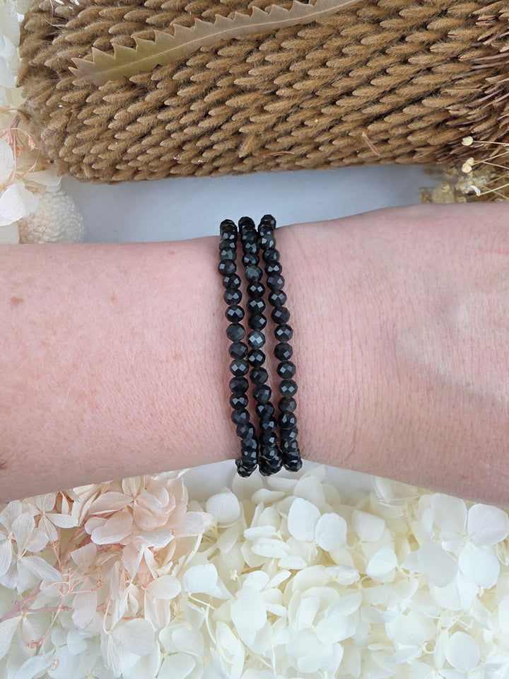 Obisidian Faceted Bracelet - 4mm