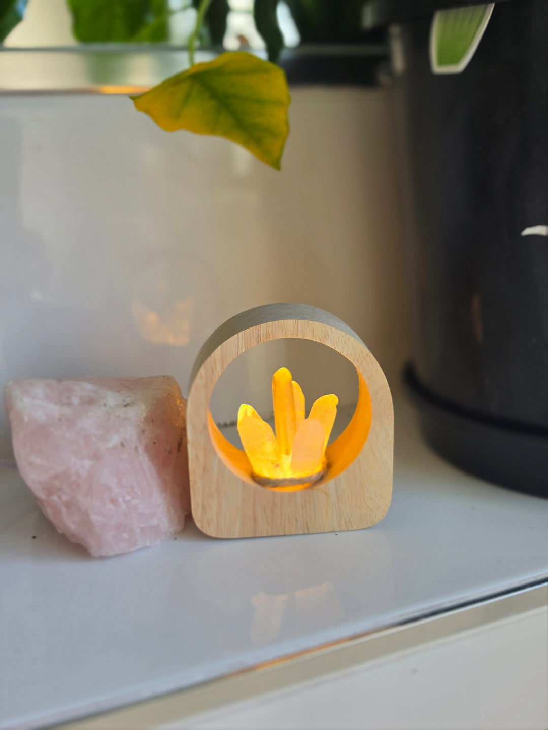 Clear Quartz Lotus Lamp