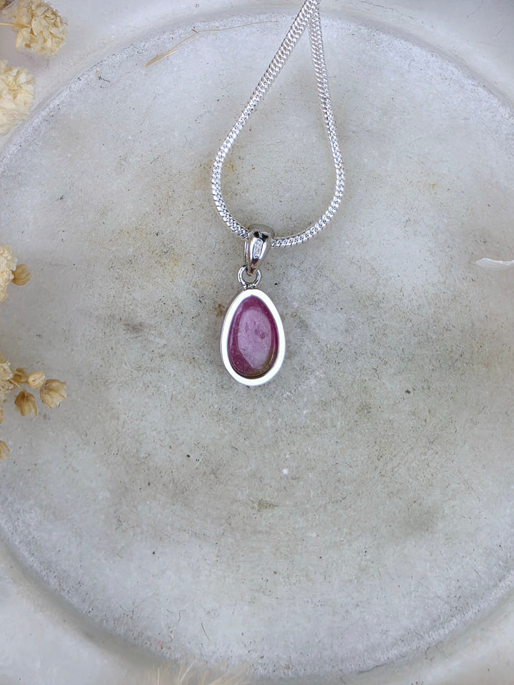 Watermelon Tourmaline Silver Pendant