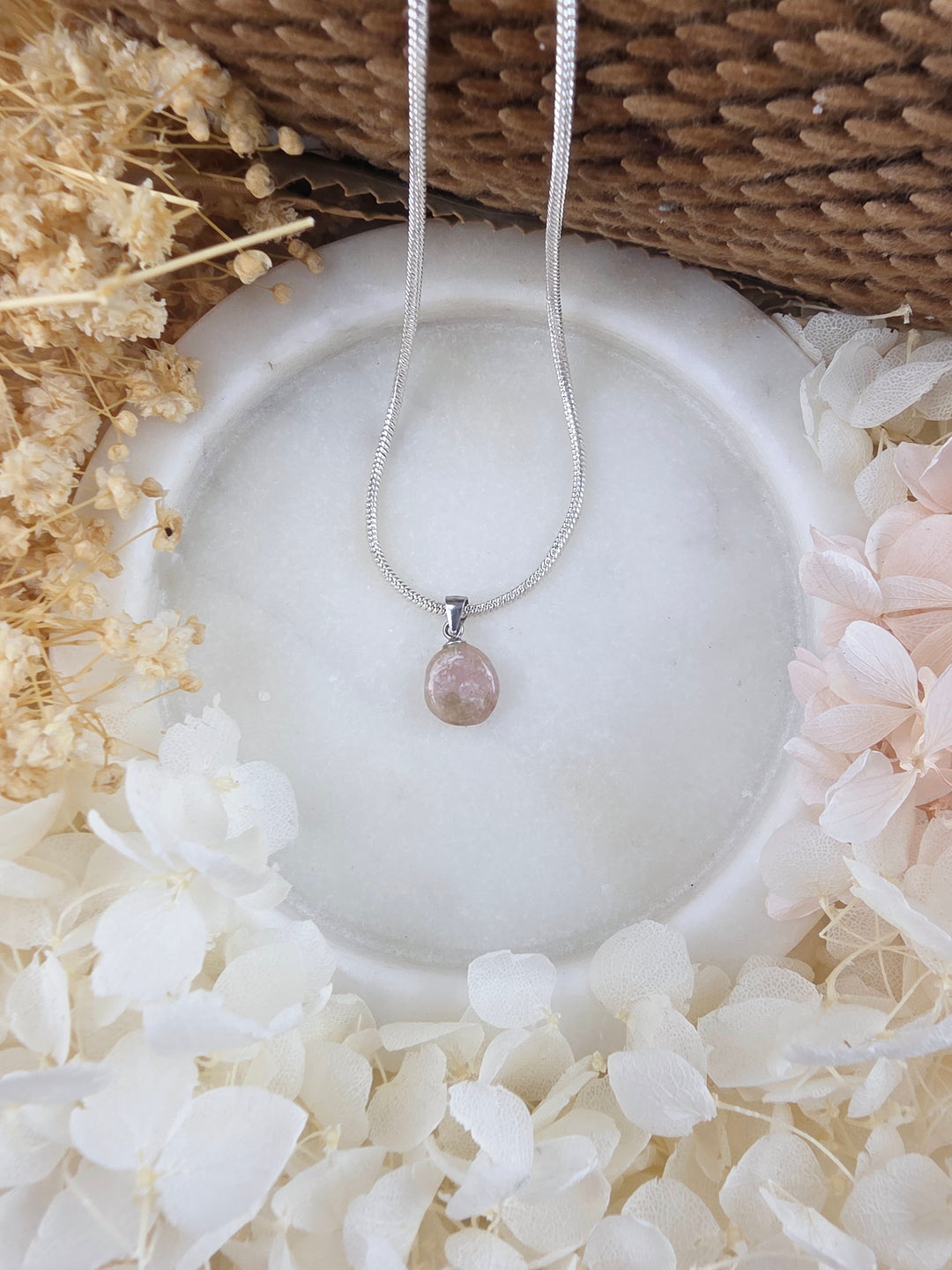 Pink & Green Tourmaline Silver Pendant — Flow & Flourish