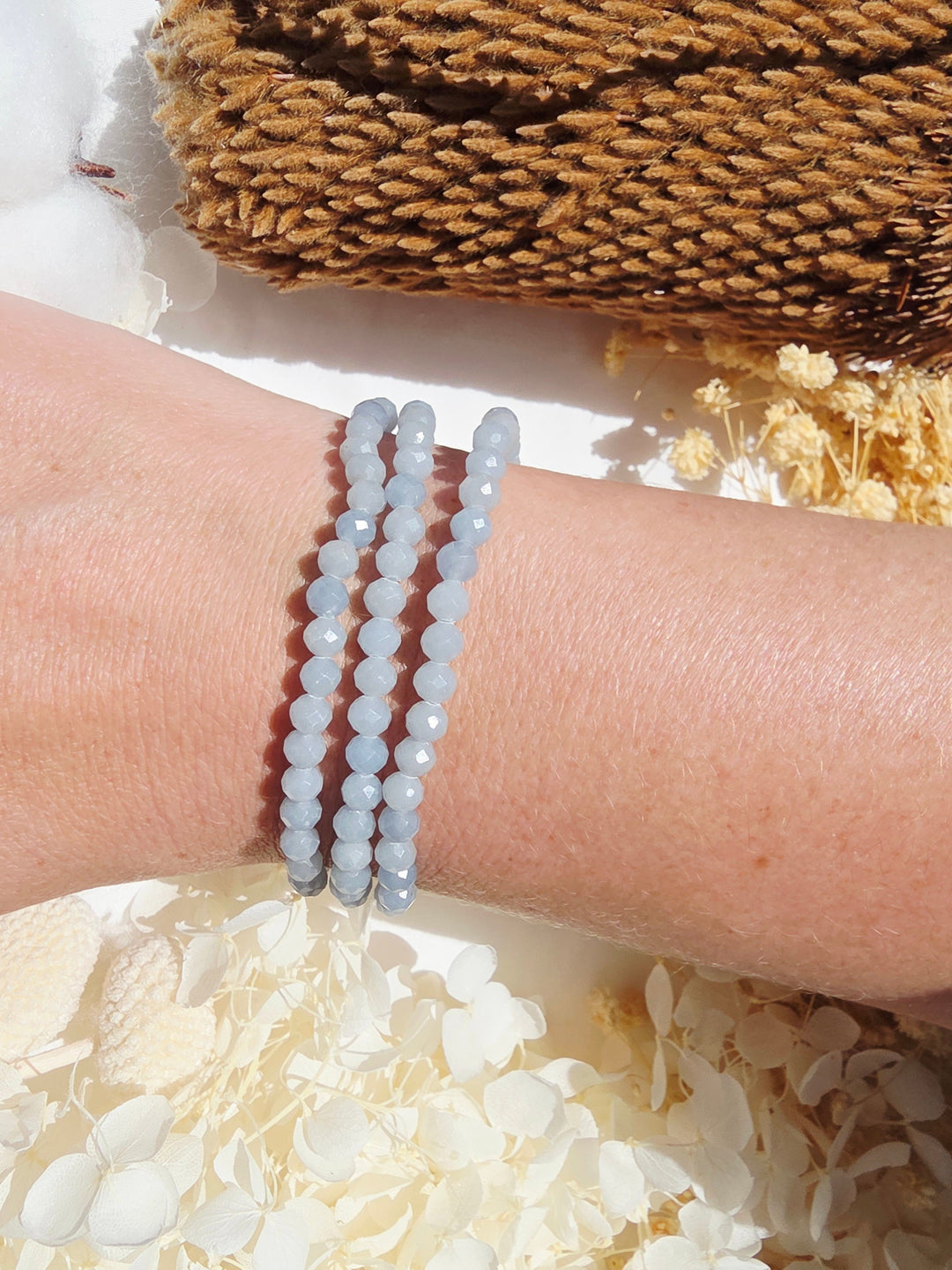 Angelite Faceted Bracelet - 4mm