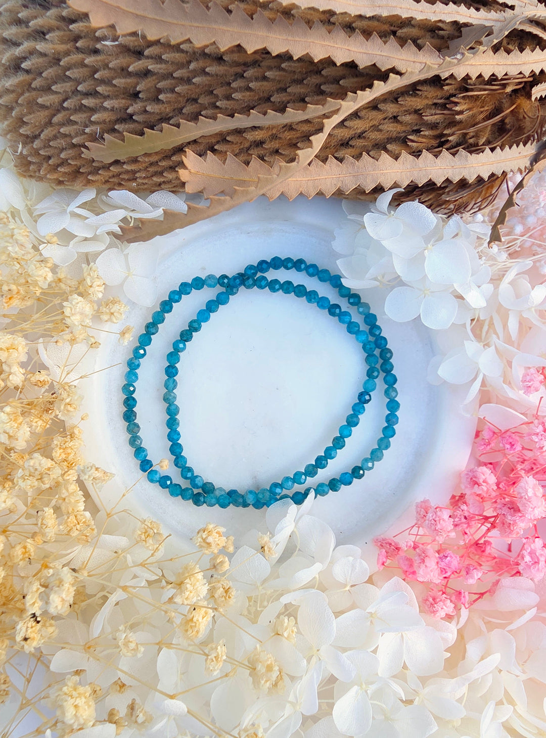 Blue Apatite Faceted Bracelet - 4mm