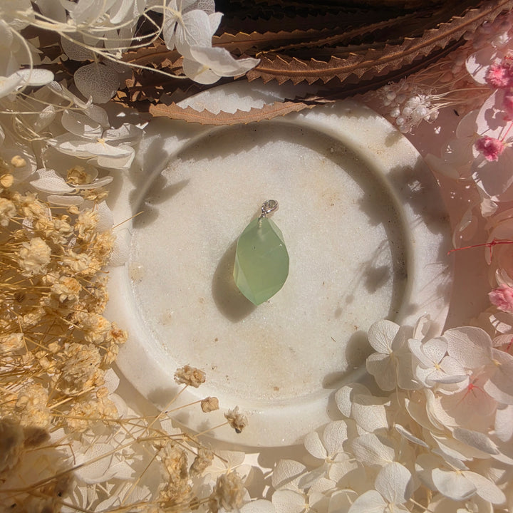 Jade Tear Drop Silver Pendant