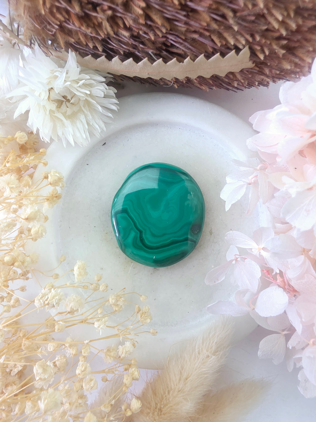 Malachite Flat Stone